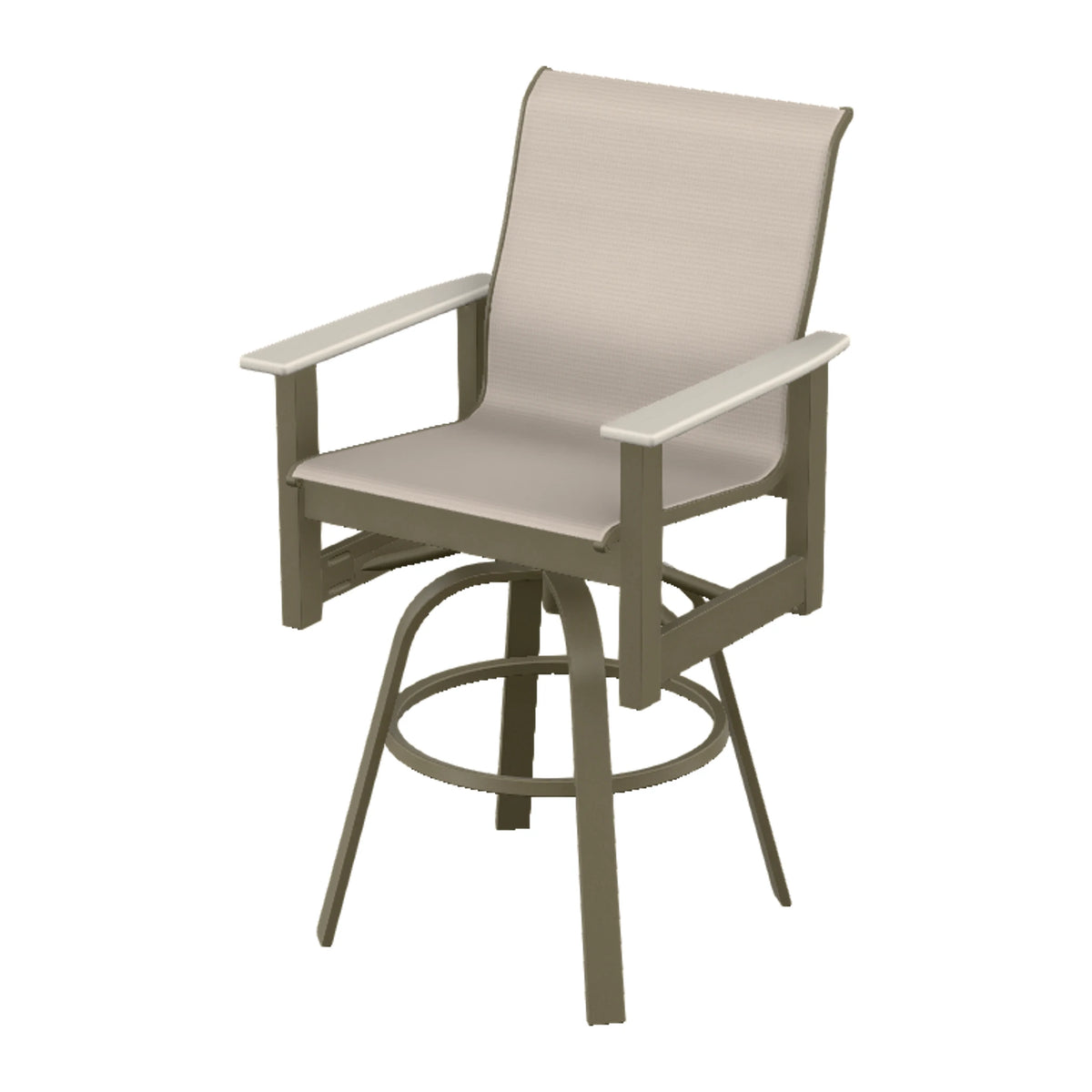 Leeward Sling Bar Swivel Chair — Beachwood MGP / Laguna Accents