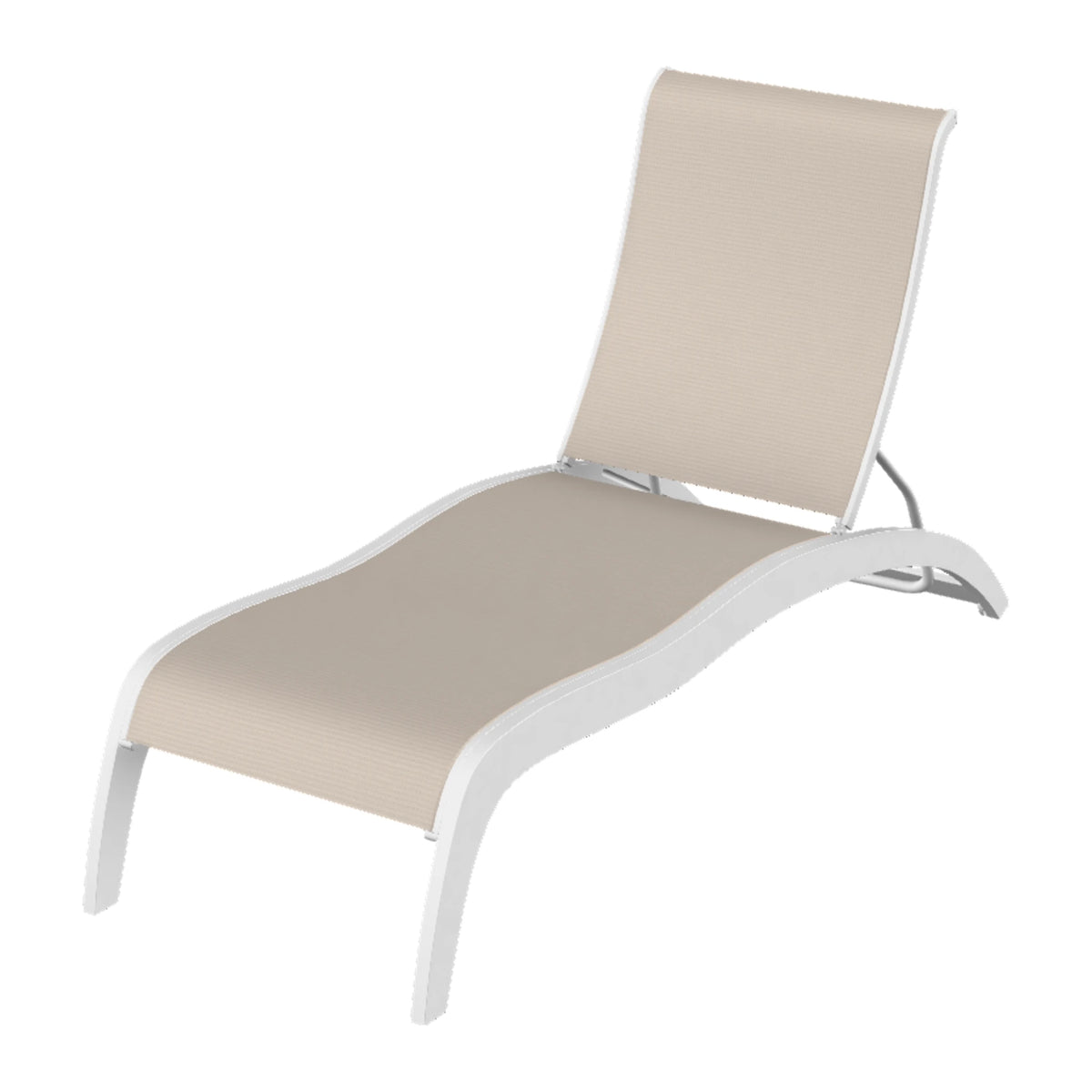 Telescope Casual Dune Sling Armless Chaise w/ Wheels — Snow MGP