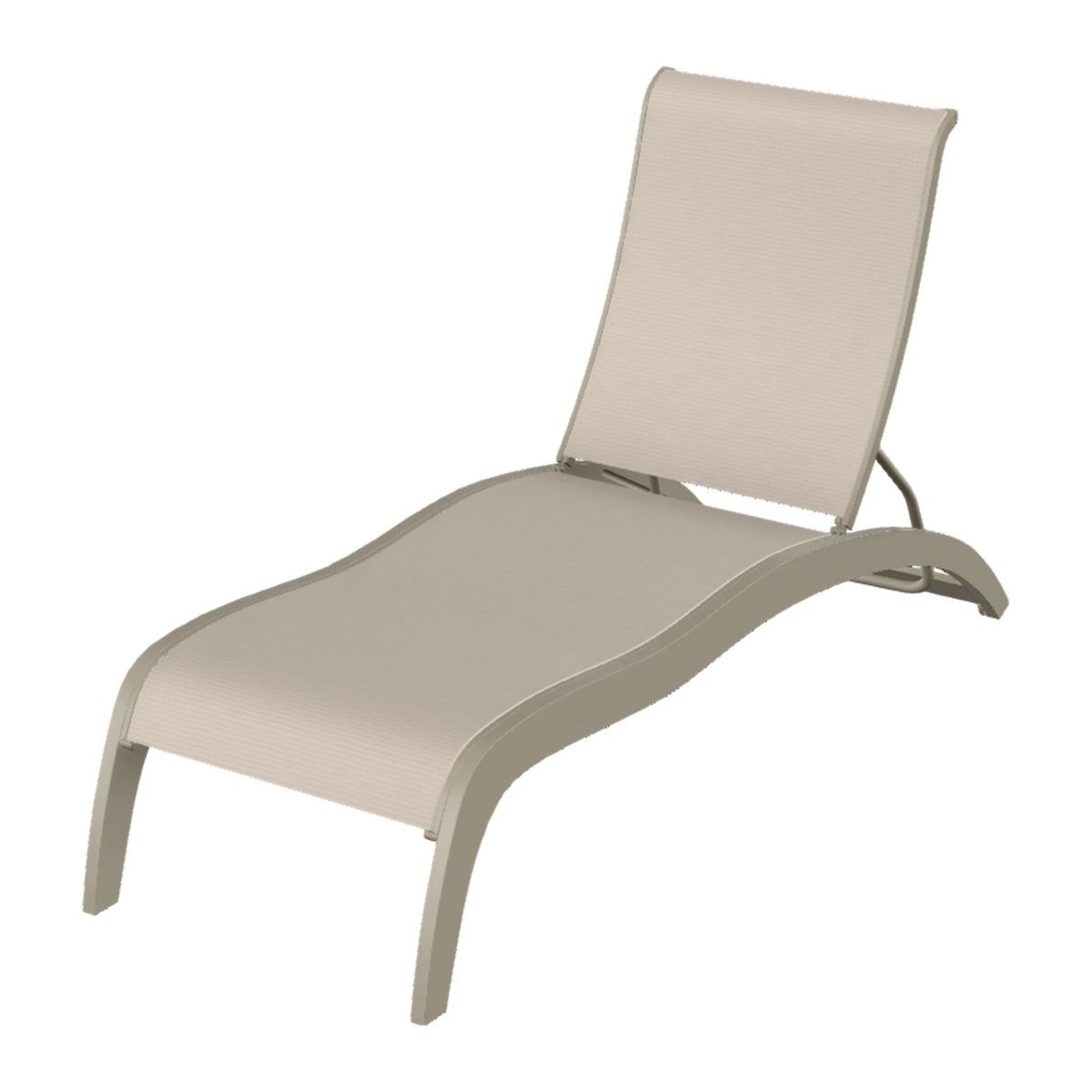 Telescope Casual Dune Sling Armless Chaise w/ Wheels — Storm MGP