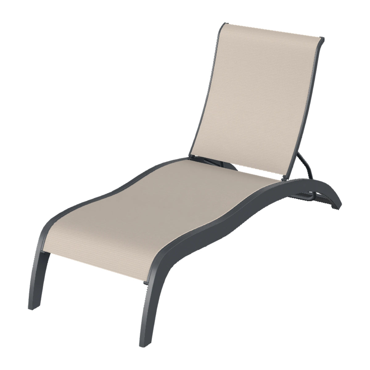 Telescope Casual Dune Sling Armless Chaise w/ Wheels — Classic Graphite MGP