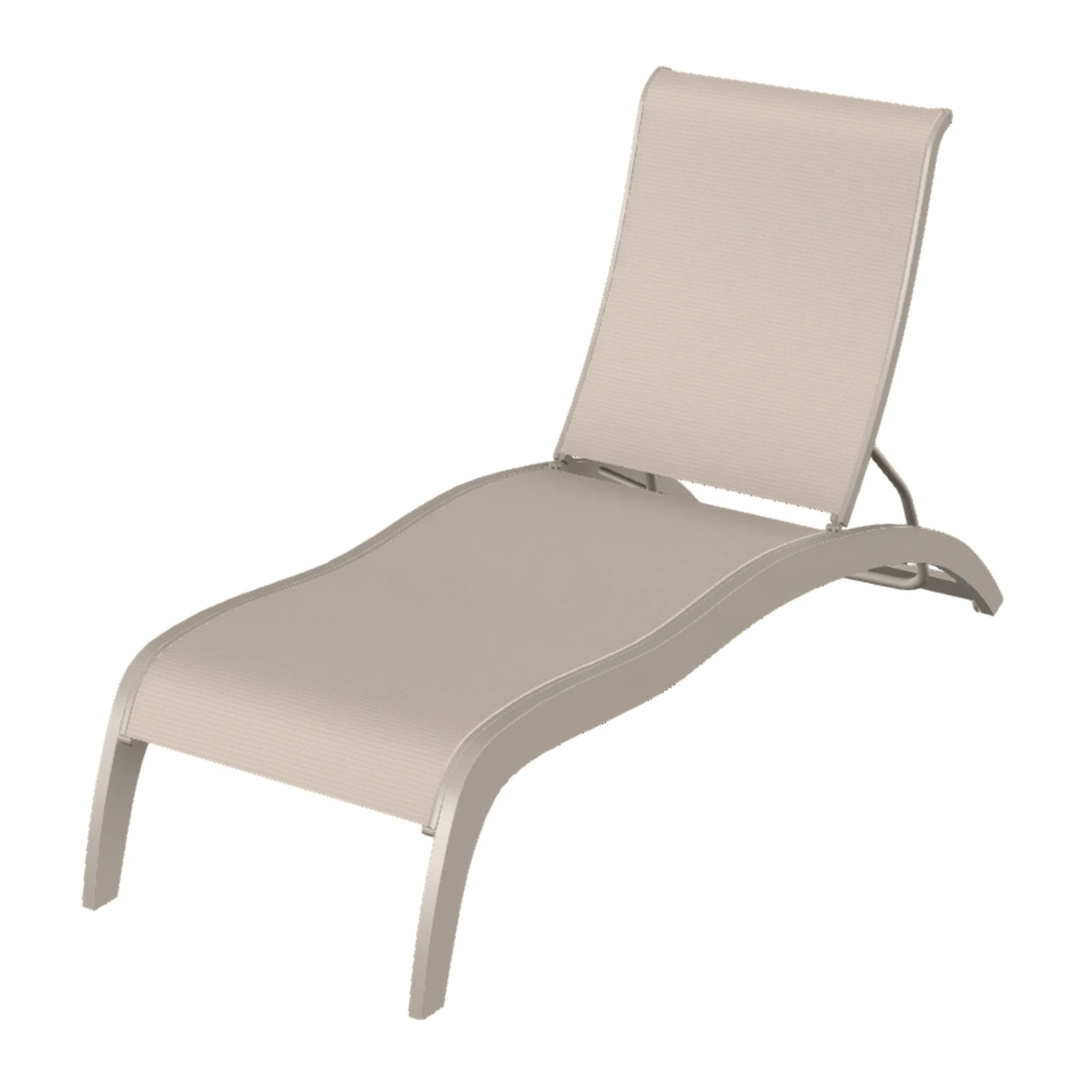Telescope Casual Dune Sling Armless Chaise w/ Wheels — Warm Grey MGP