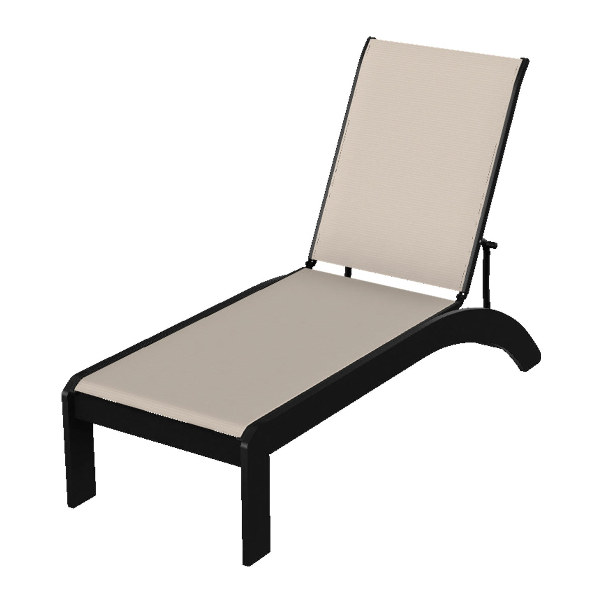 Dune Sling Armless Chaise w/ Wheels — Black MGP