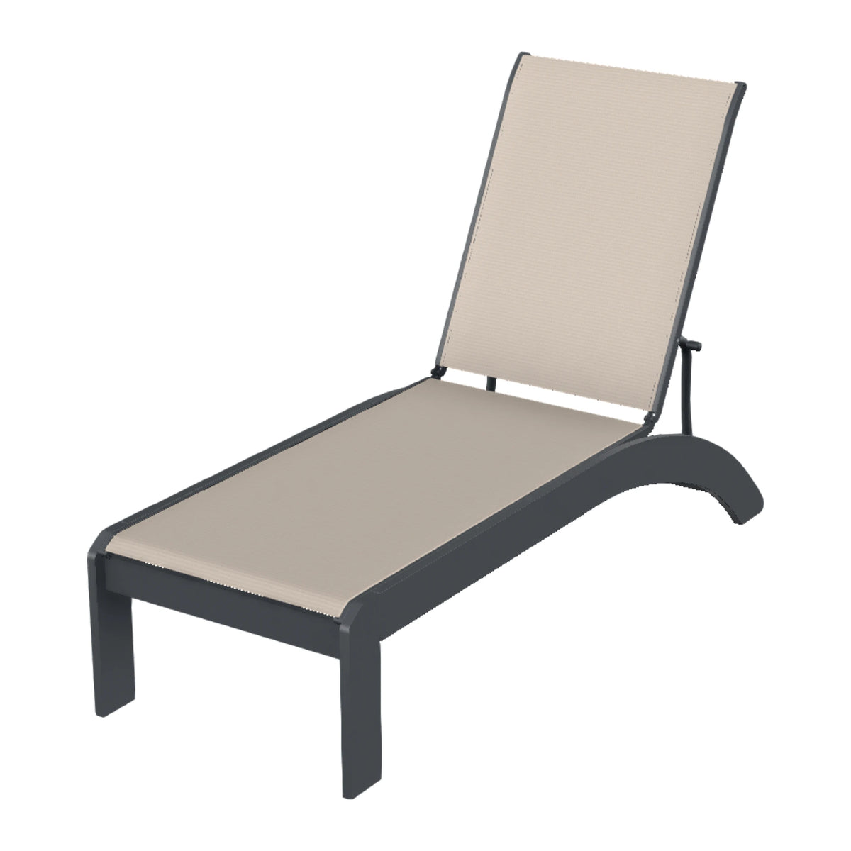 Dune Sling Armless Chaise w/ Wheels — Classic Graphite MGP