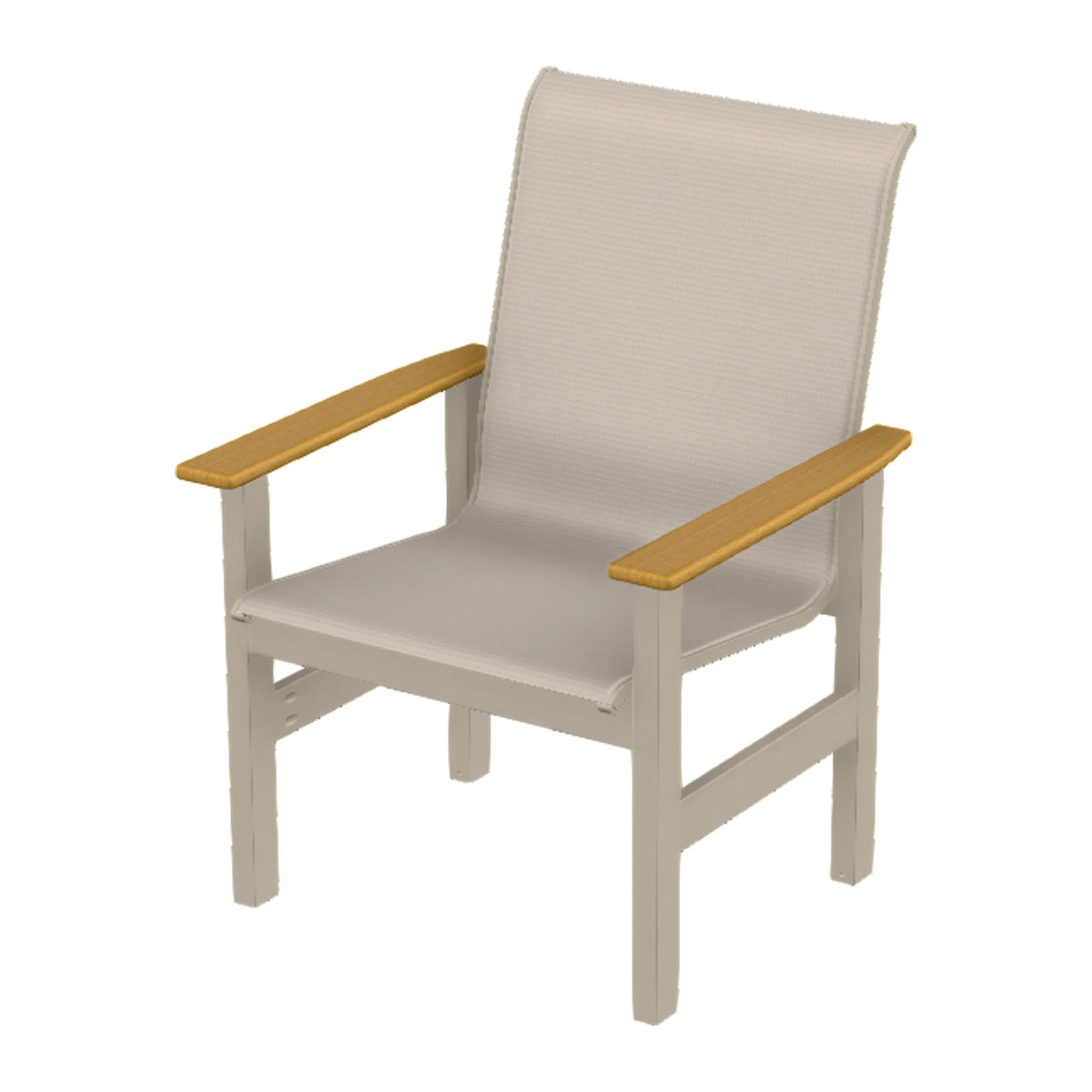 Leeward Sling Armchair — Desert Sand MGP / Teak Accents