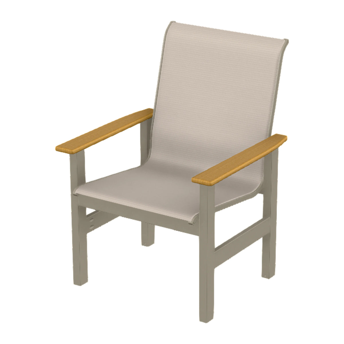 Leeward Sling Armchair — Storm MGP / Teak Accents