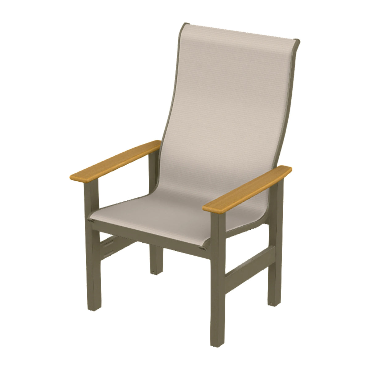 Leeward Sling Supreme Height Armchair — Beachwood MGP / Teak Accents