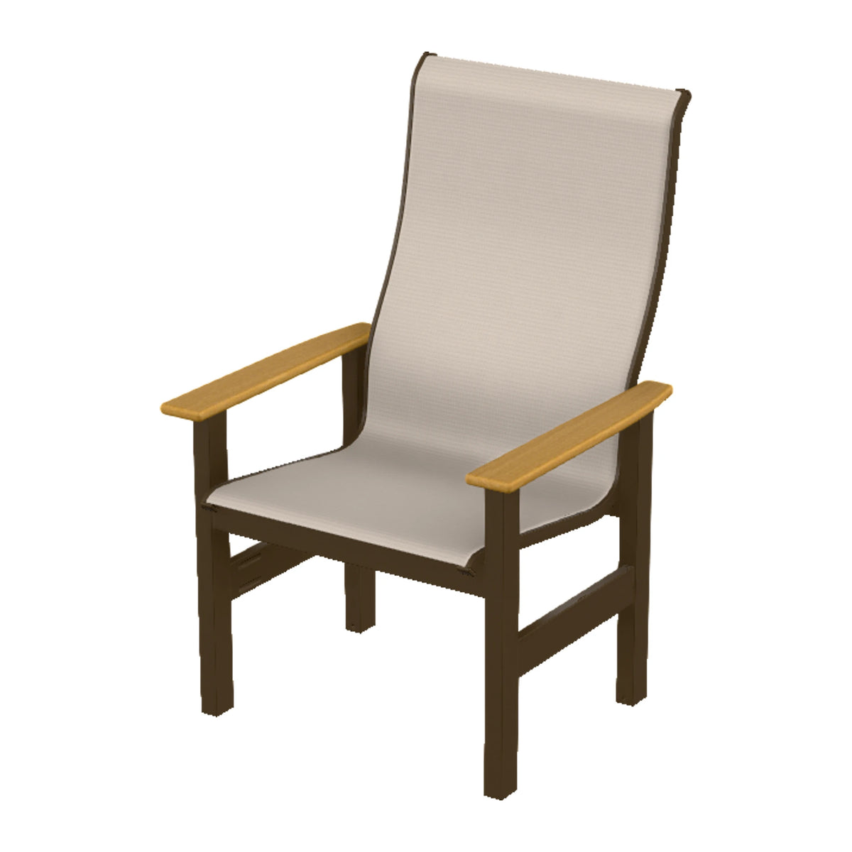 Leeward Sling Supreme Height Armchair — Kona MGP / Teak Accents