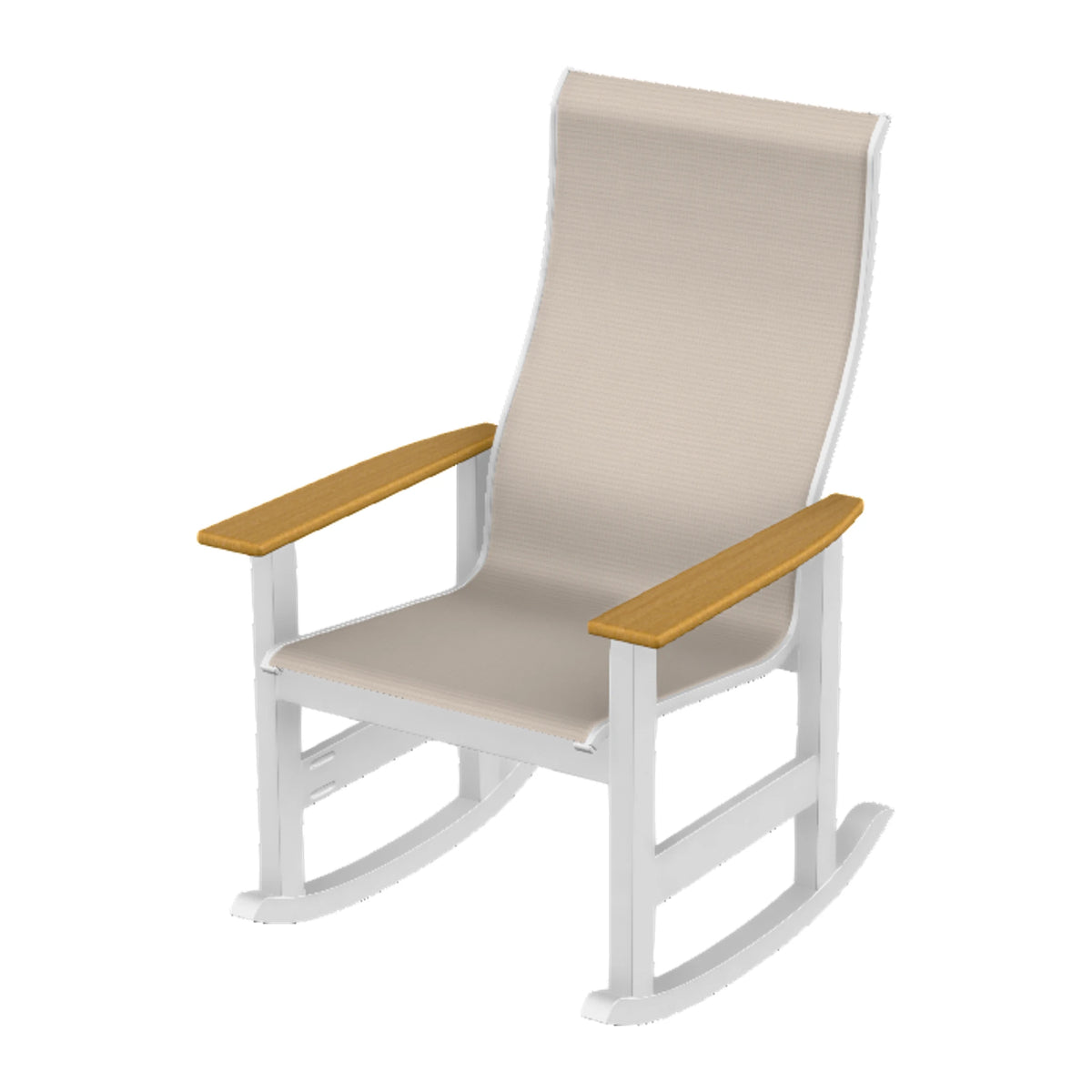 Leeward Sling Supreme Rocker — Snow MGP / Teak Accents