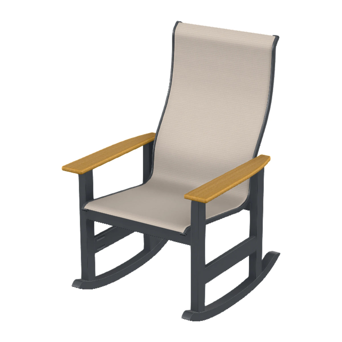 Leeward Sling Supreme Rocker — Classic Graphite MGP / Teak Accents