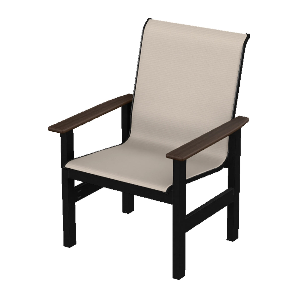 Leeward Sling Armchair — Black MGP / Chestnut Accents