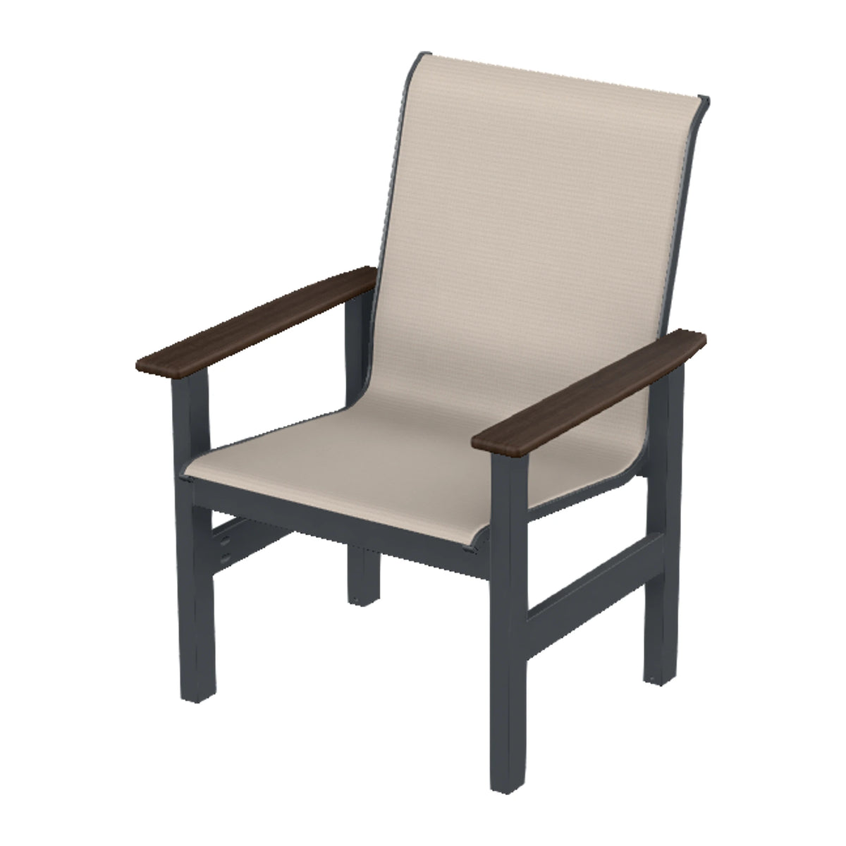 Leeward Sling Armchair — Classic Graphite MGP / Chestnut Accents