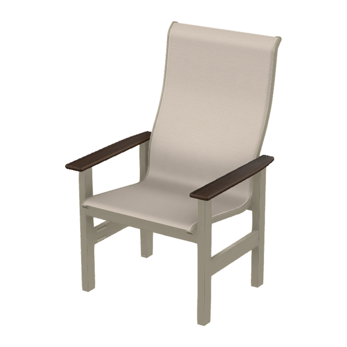 Leeward Sling Supreme Height Armchair — Storm MGP / Chestnut Accents