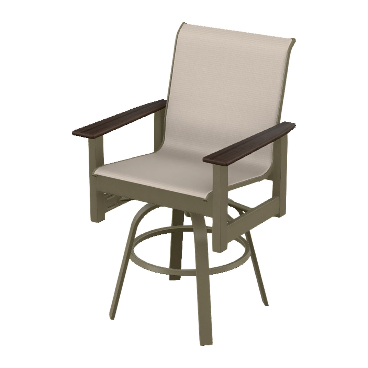 Leeward Sling Balcony Swivel Chair — Beachwood MGP / Chestnut Accents
