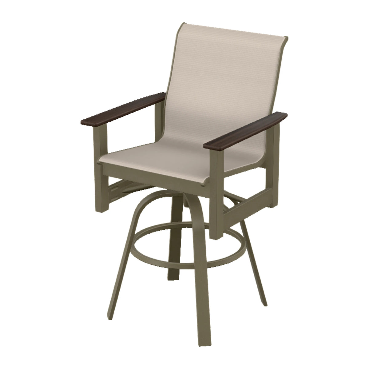 Leeward Sling Bar Swivel Chair — Beachwood MGP / Chestnut Accents