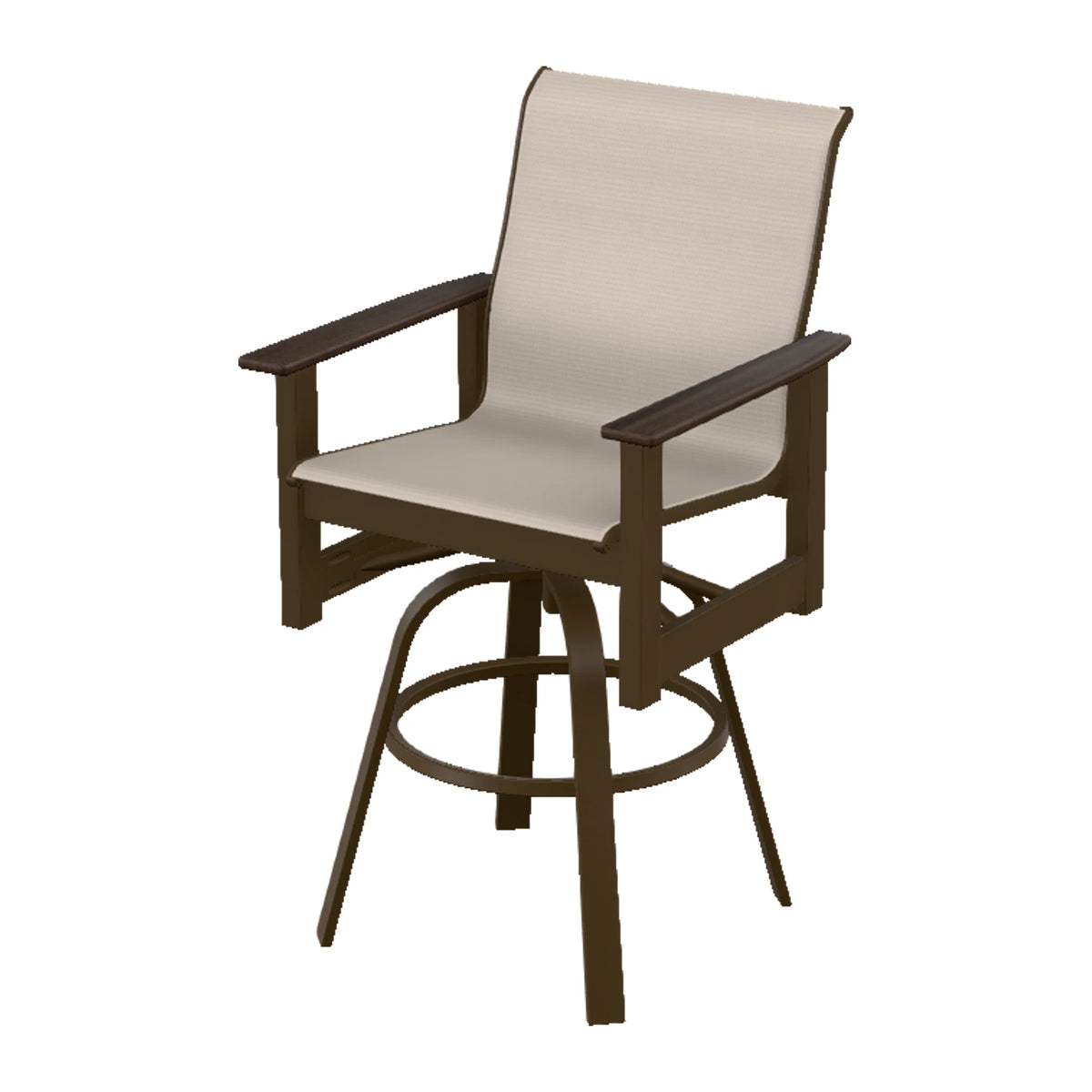 Leeward Sling Bar Swivel Chair — Kona MGP / Chestnut Accents