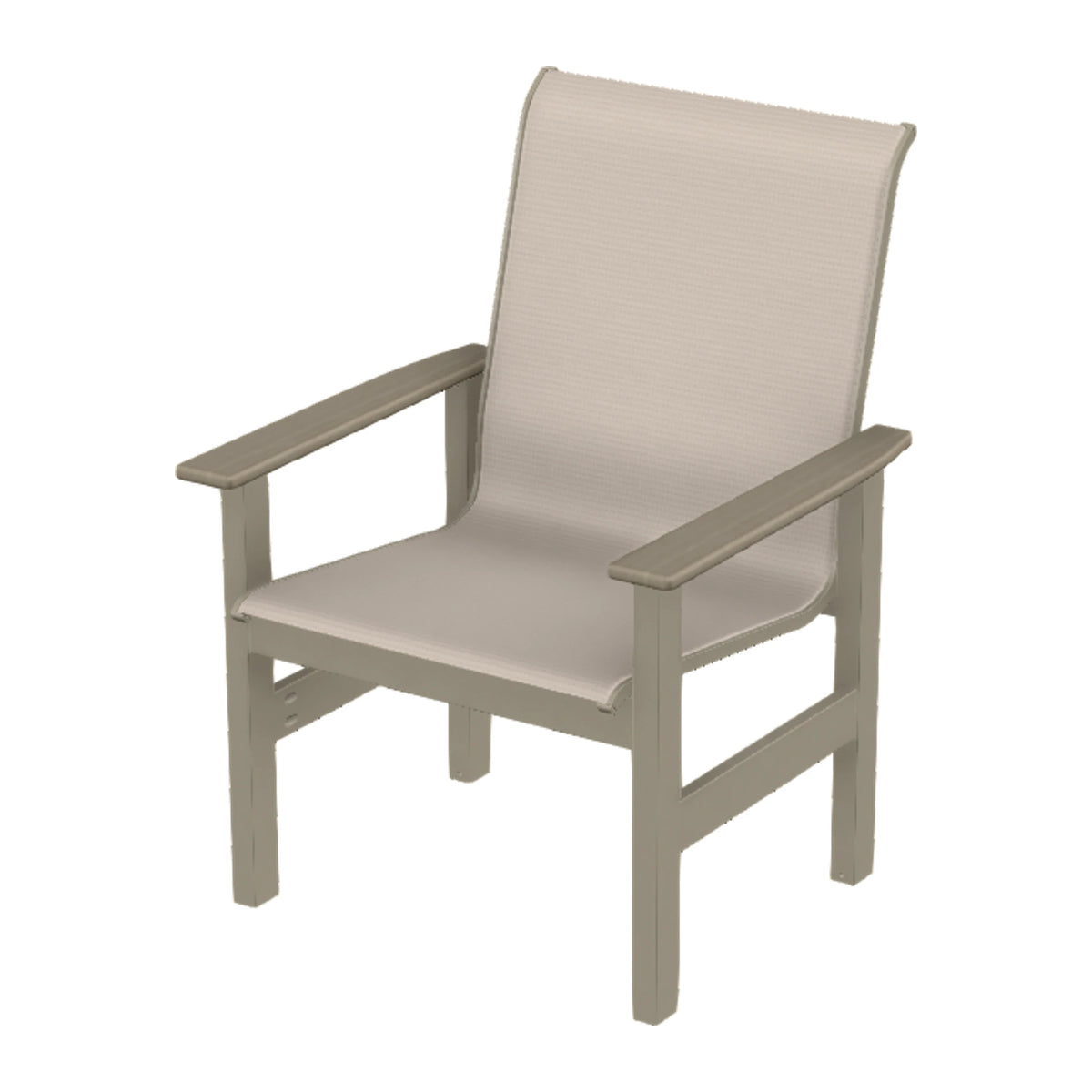 Leeward Sling Armchair — Storm MGP / Weathered Wood Accent