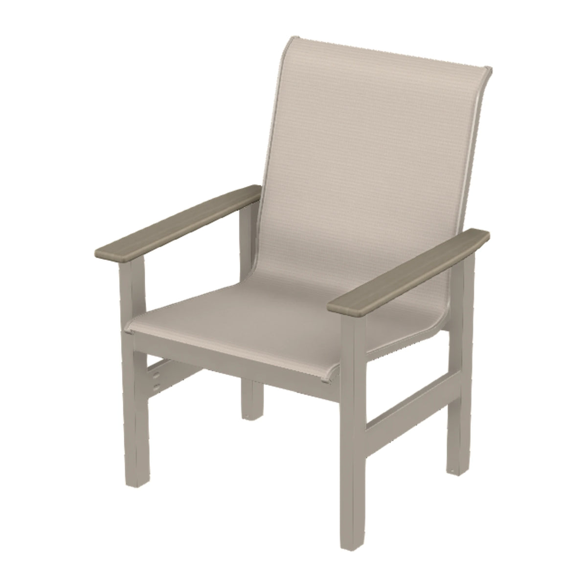Leeward Sling Armchair — Warm Grey MGP / Weathered Wood Accent