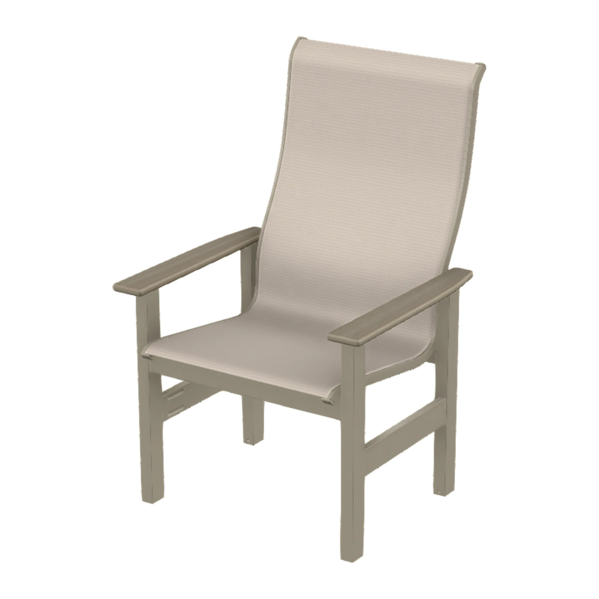 Leeward Sling Supreme Height Armchair — Storm MGP / Weathered Wood Accent