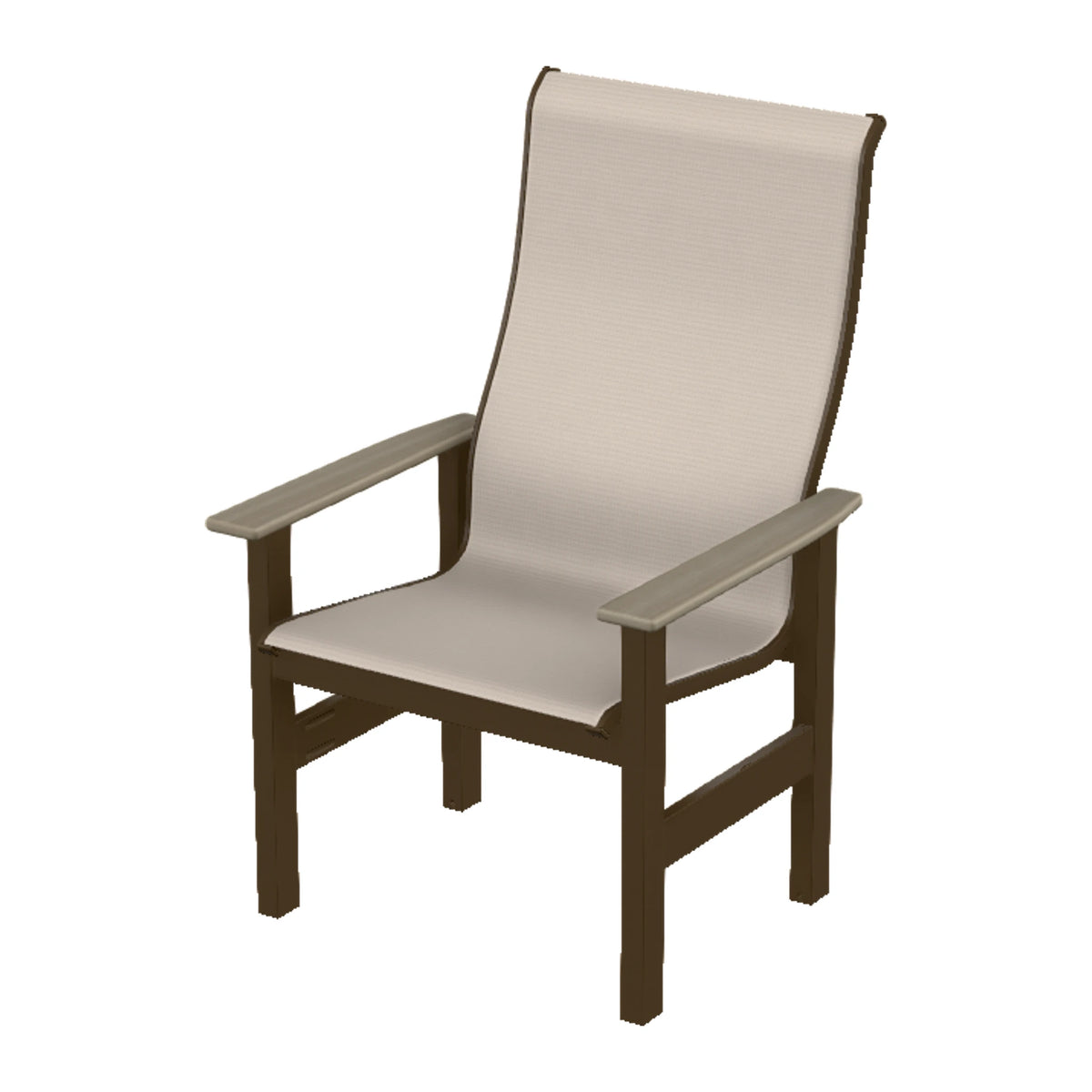 Leeward Sling Supreme Height Armchair — Kona MGP / Weathered Wood Accent
