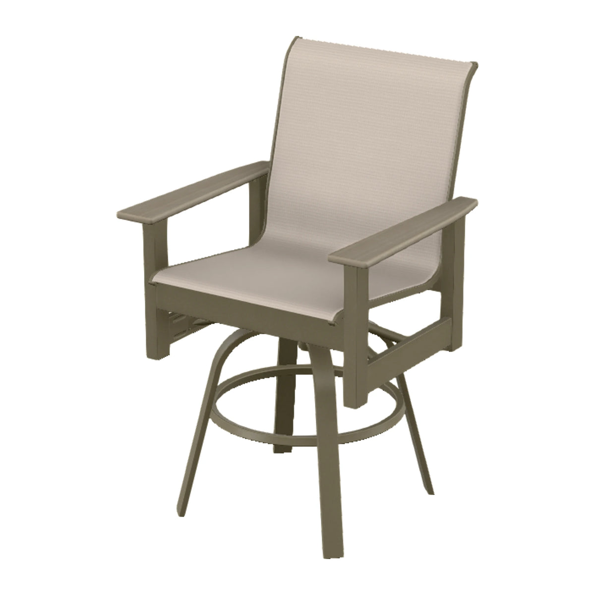 Leeward Sling Balcony Swivel Chair — Beachwood MGP / Weathered Wood Accent