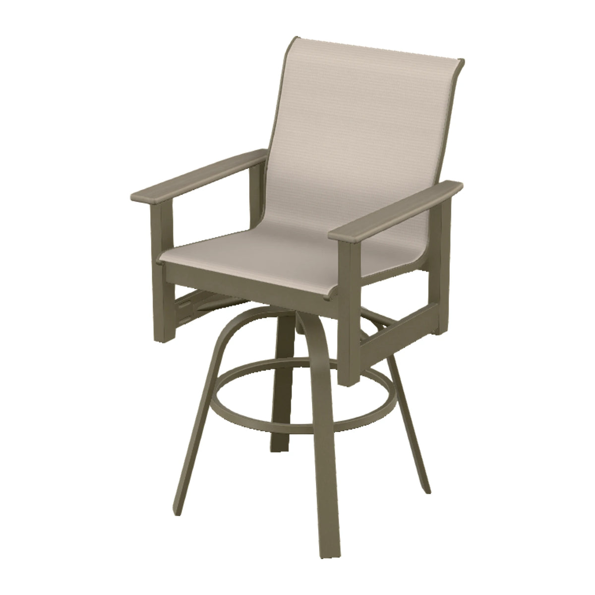 Leeward Sling Bar Swivel Chair — Beachwood MGP / Weathered Wood Accent