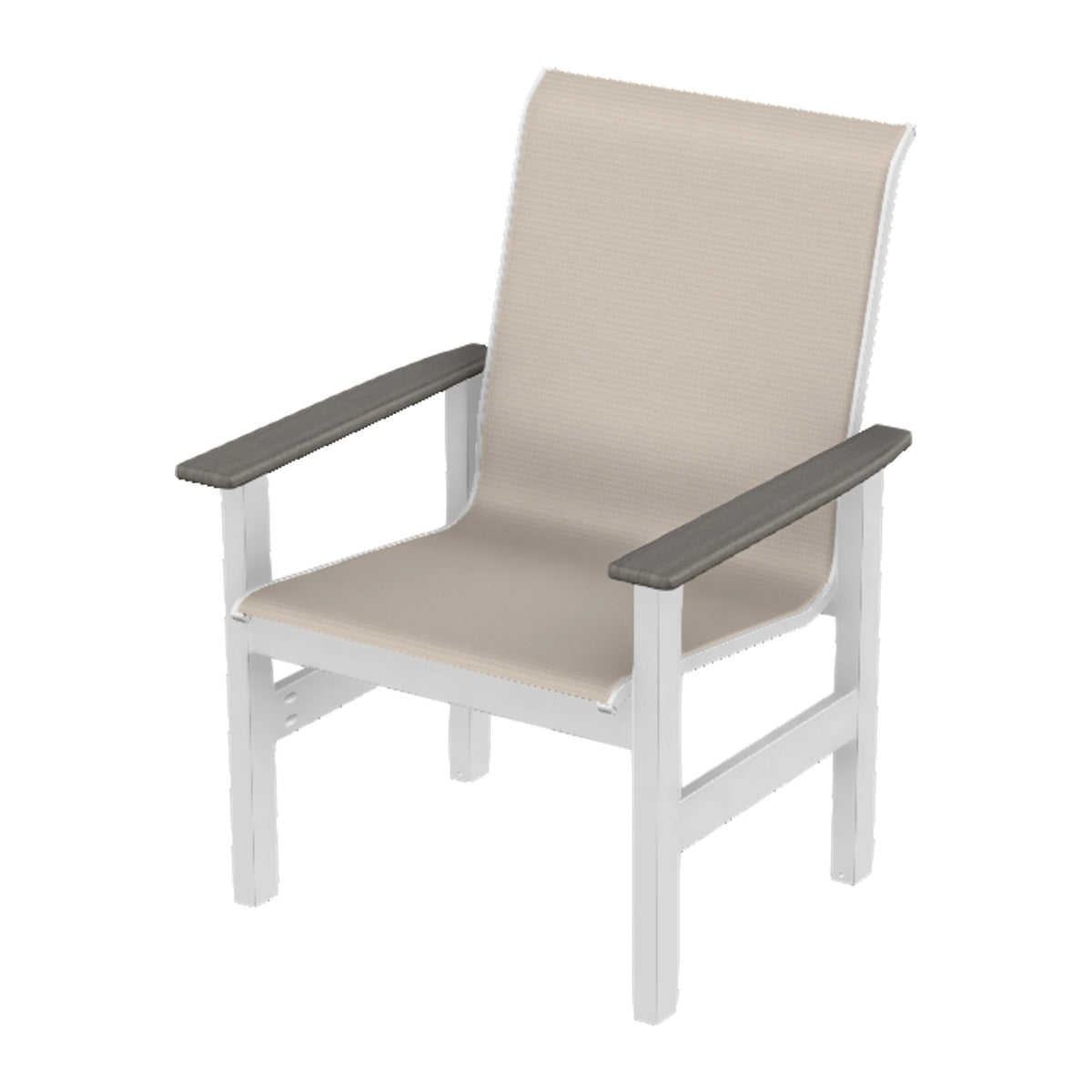 Leeward Sling Armchair — Snow MGP / Boardwalk Accents