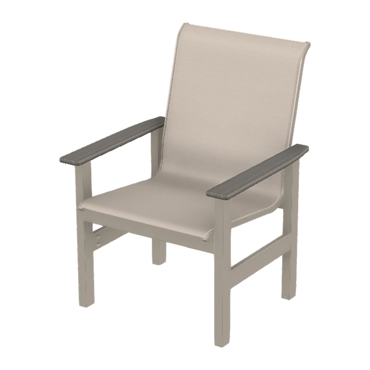 Leeward Sling Armchair — Warm Grey MGP / Boardwalk Accents