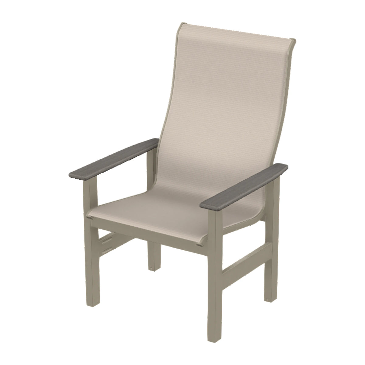 Leeward Sling Supreme Height Armchair — Storm MGP / Boardwalk Accents