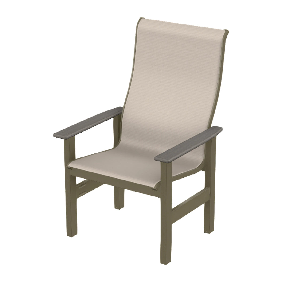 Leeward Sling Supreme Height Armchair — Beachwood MGP / Boardwalk Accents