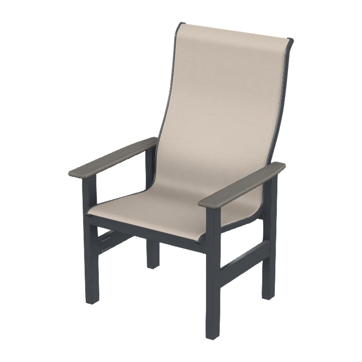 Leeward Sling Supreme Height Armchair — Classic Graphite MGP / Boardwalk Accents