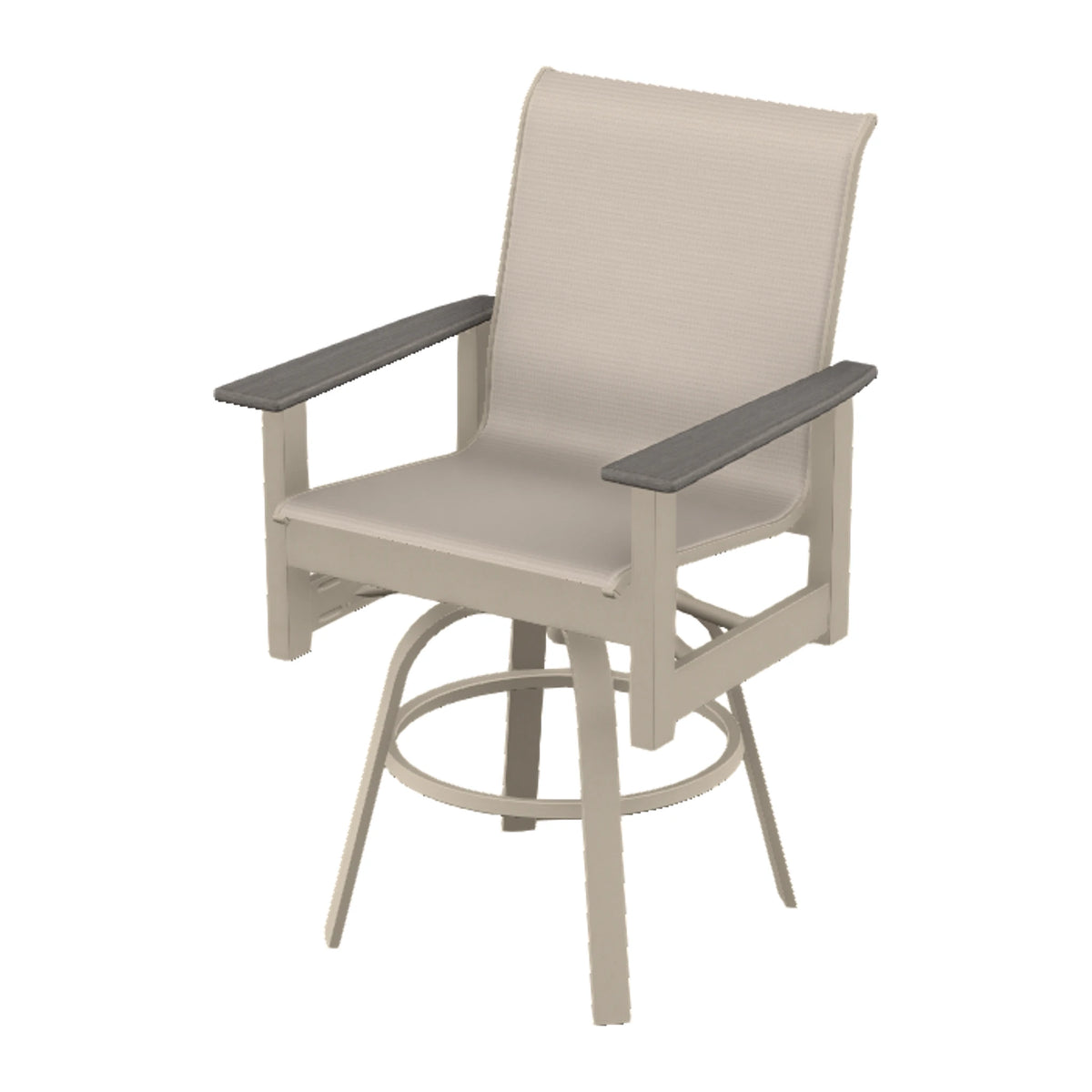 Leeward Sling Balcony Swivel Chair — Desert Sand MGP / Boardwalk Accents