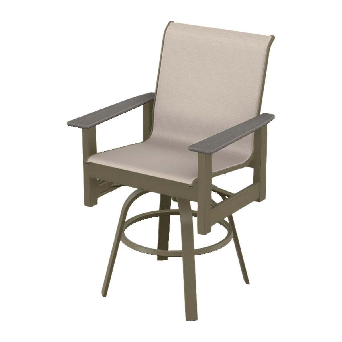 Leeward Sling Balcony Swivel Chair — Beachwood MGP / Boardwalk Accents