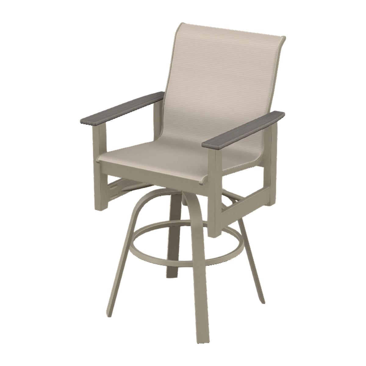 Leeward Sling Bar Swivel Chair — Storm MGP / Boardwalk Accents