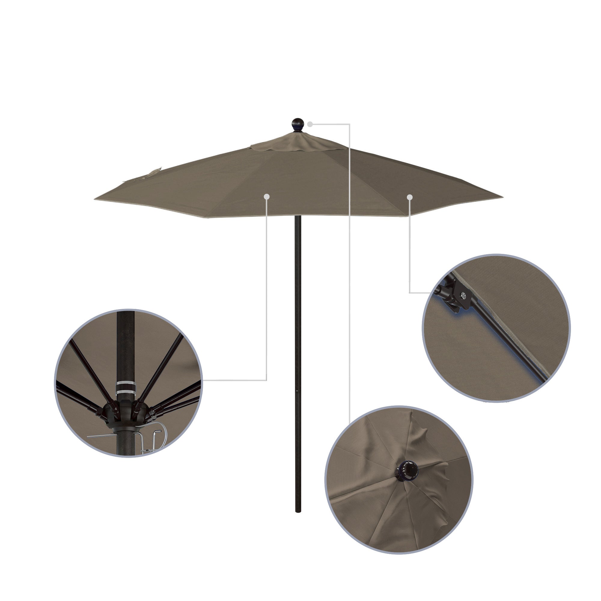 7.5' Venture Series Patio Umbrella - Sunbrella Fabric