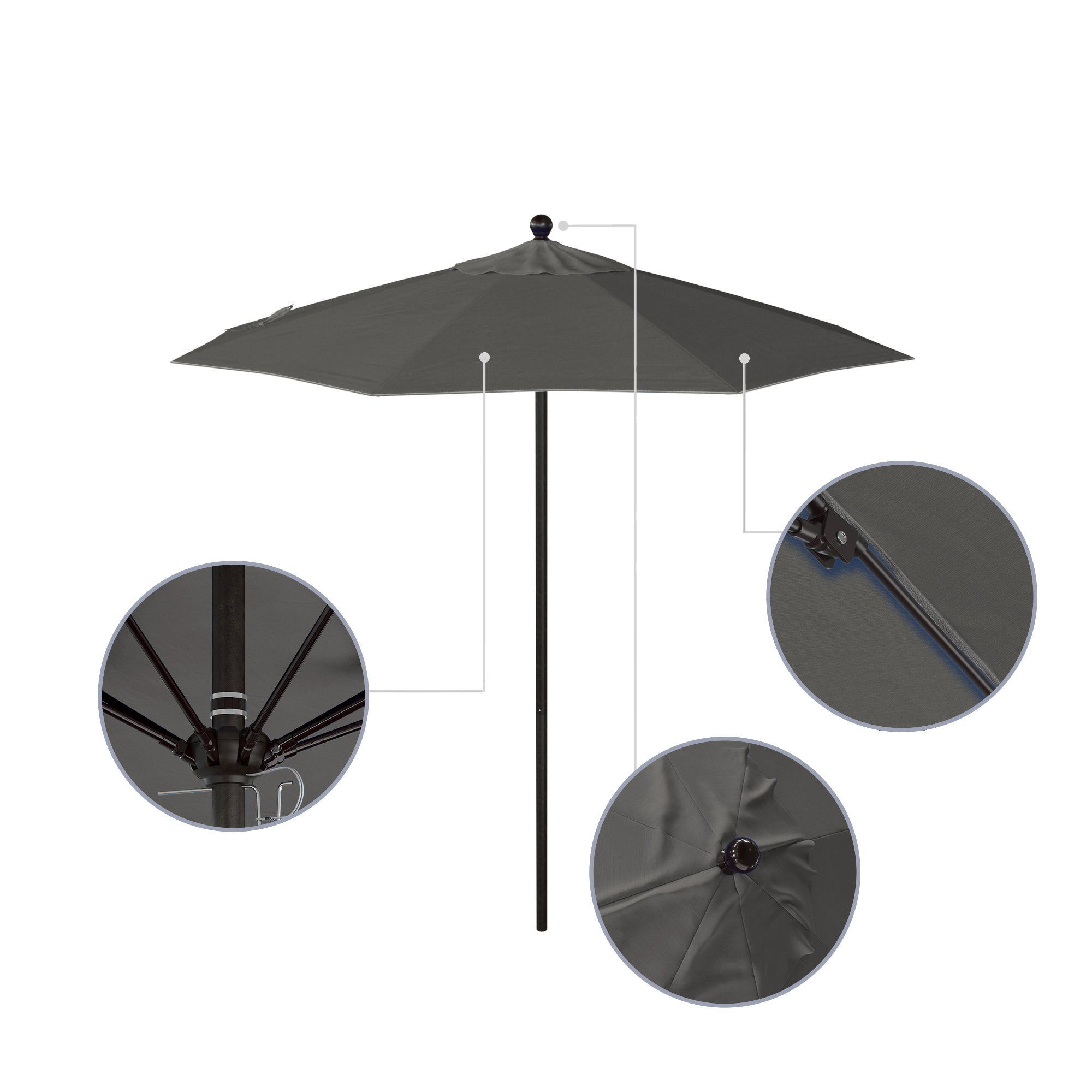 7.5' Venture Series Patio Umbrella - Sunbrella Fabric