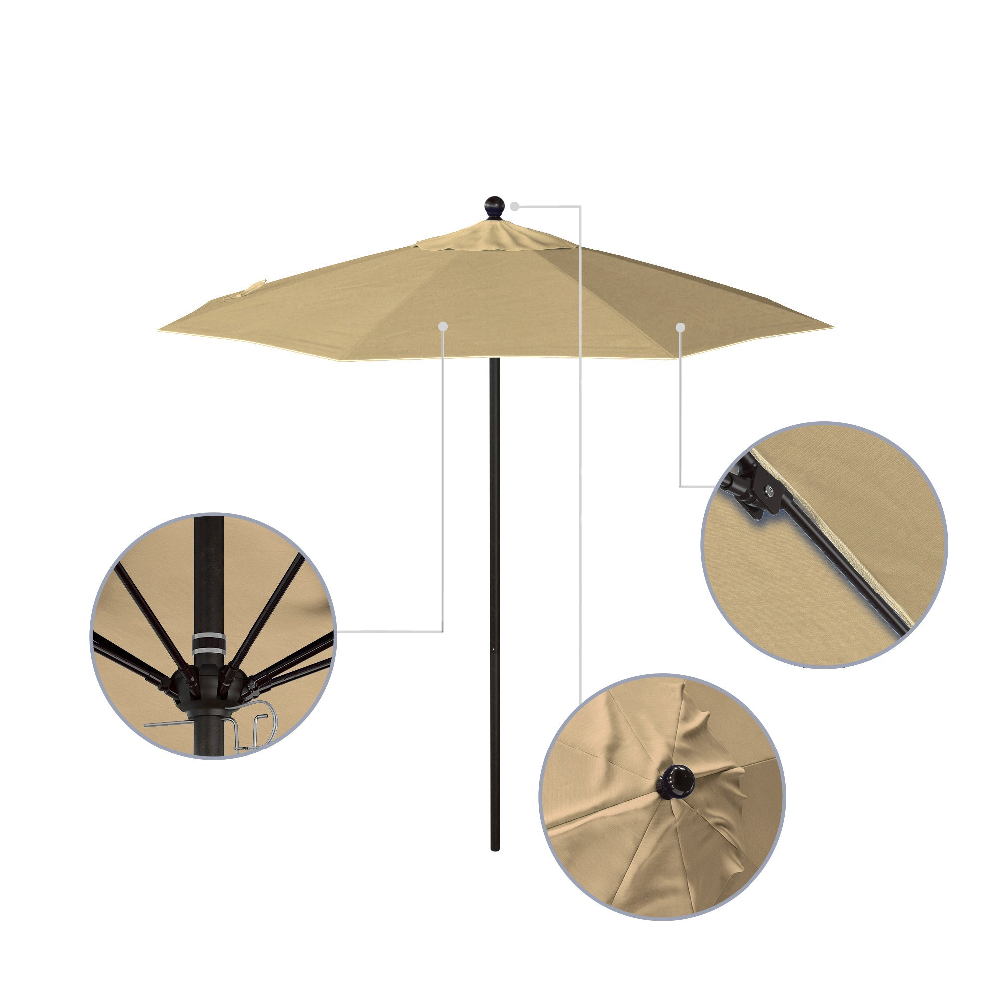 7.5' Venture Series Patio Umbrella - Sunbrella Fabric