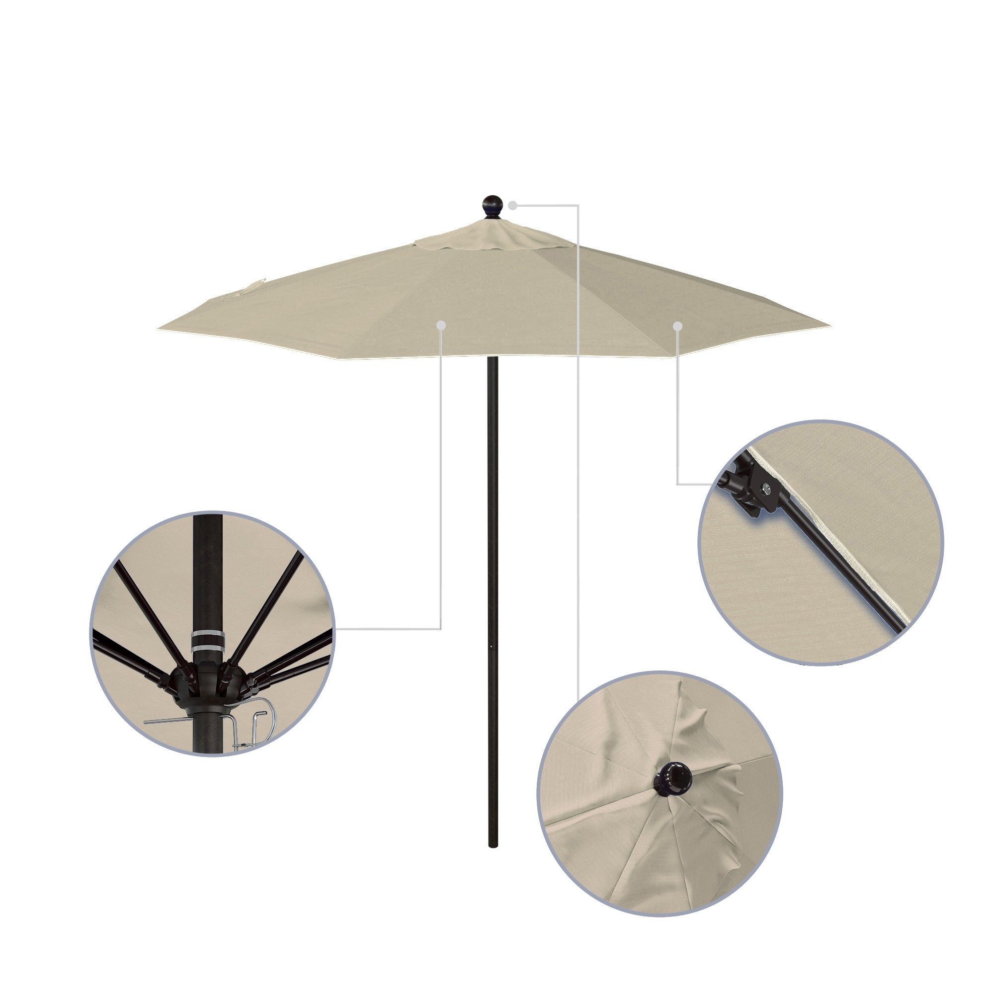 7.5' Venture Series Patio Umbrella - Sunbrella Fabric