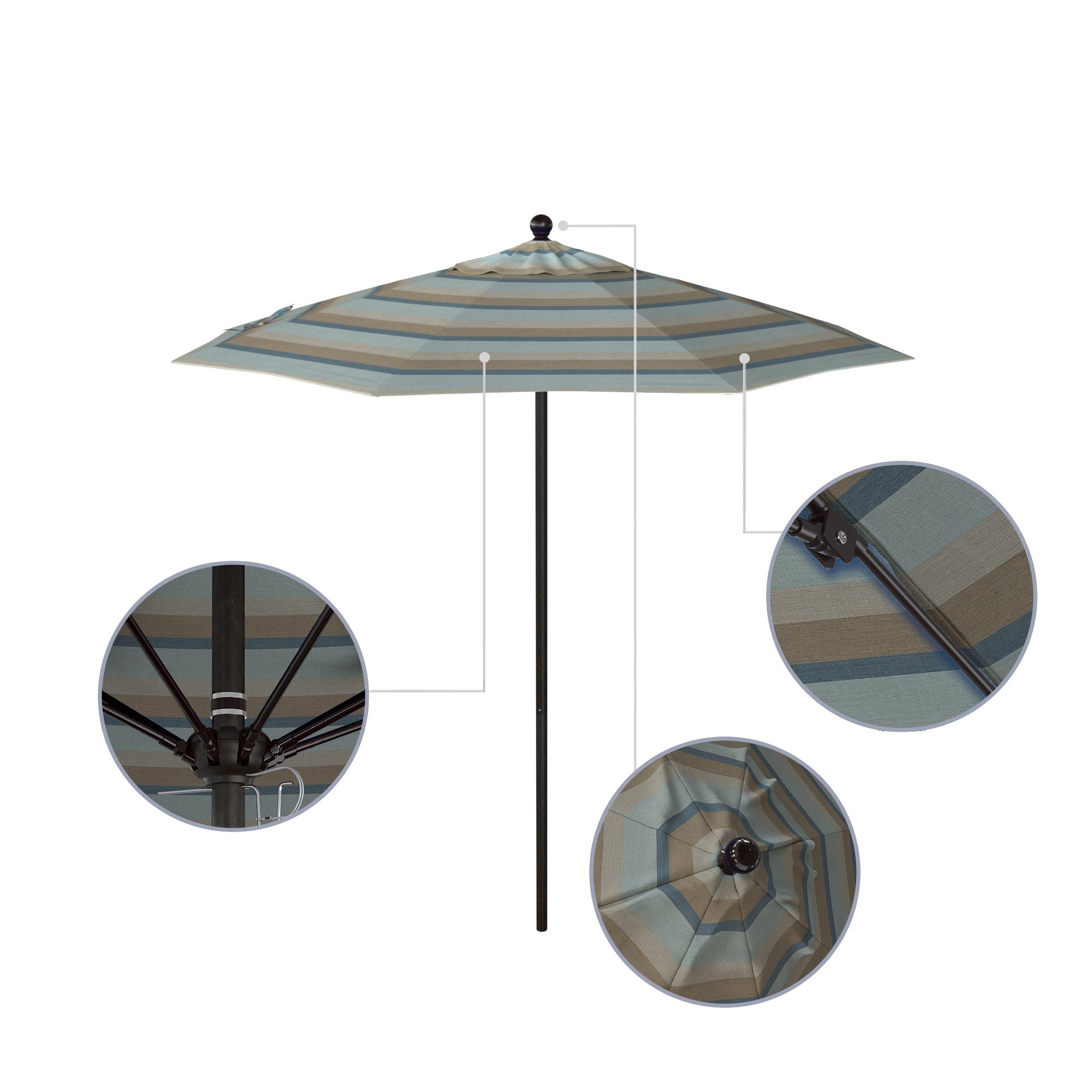 7.5' Venture Series Patio Umbrella - Sunbrella Fabric