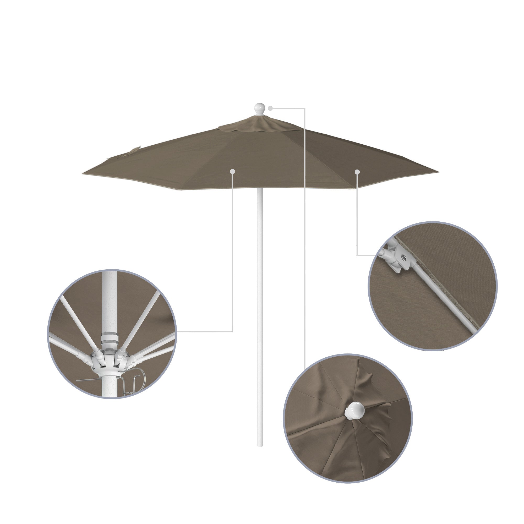 7.5' Venture Series Patio Umbrella - Sunbrella Fabric