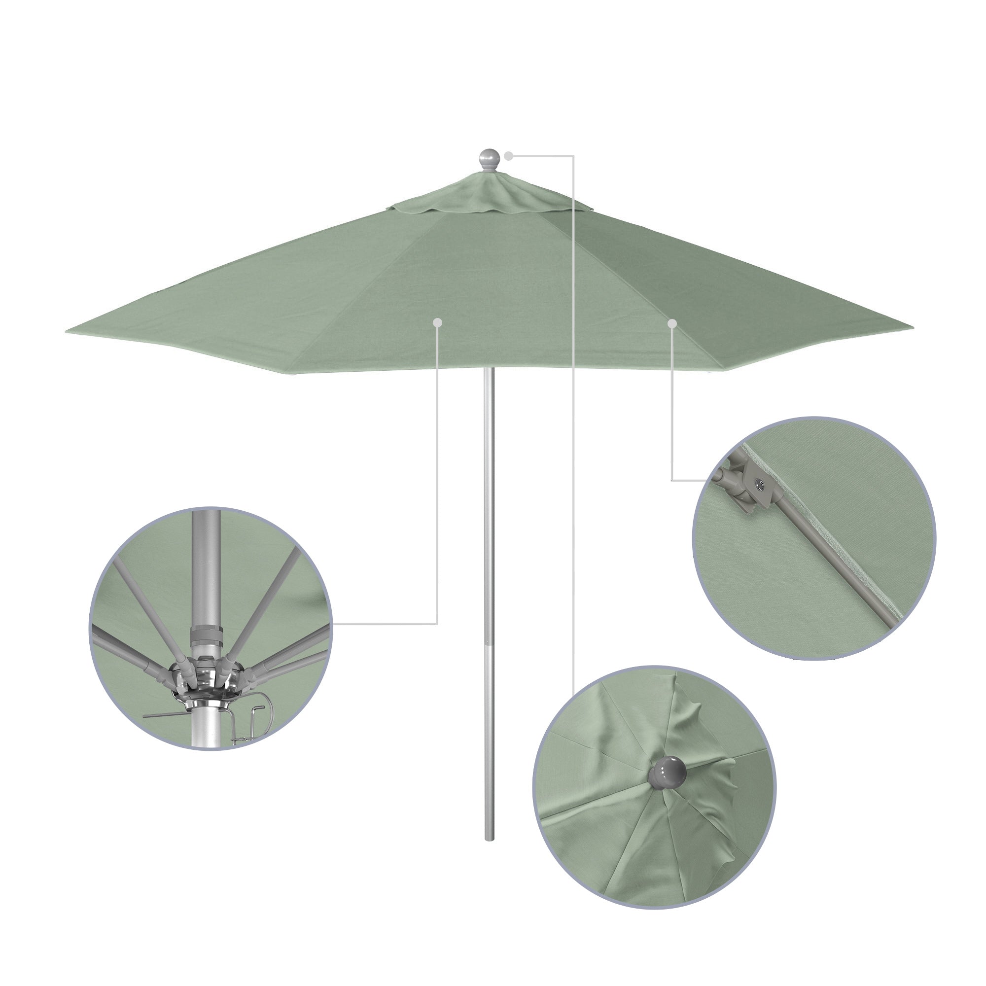 9' Venture Series Patio Umbrella - Sunbrella Fabric