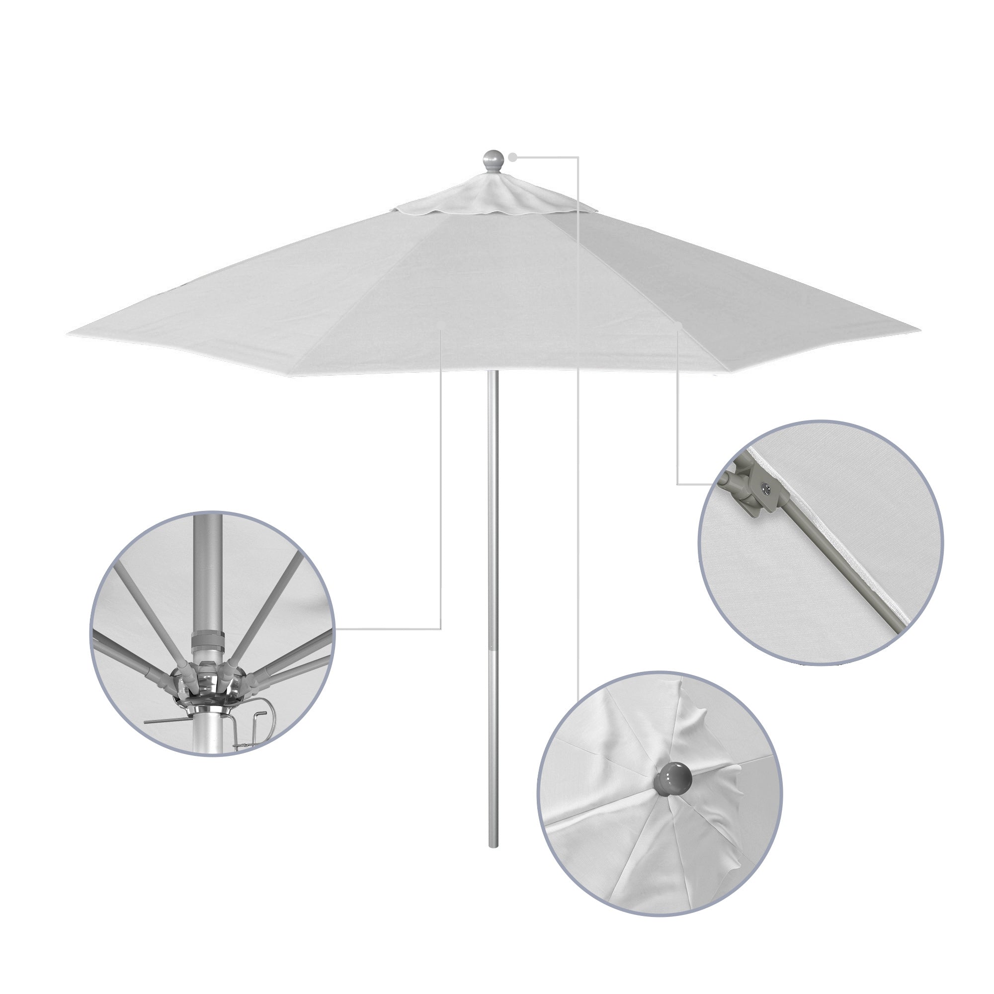 9' Venture Series Patio Umbrella - Sunbrella Fabric