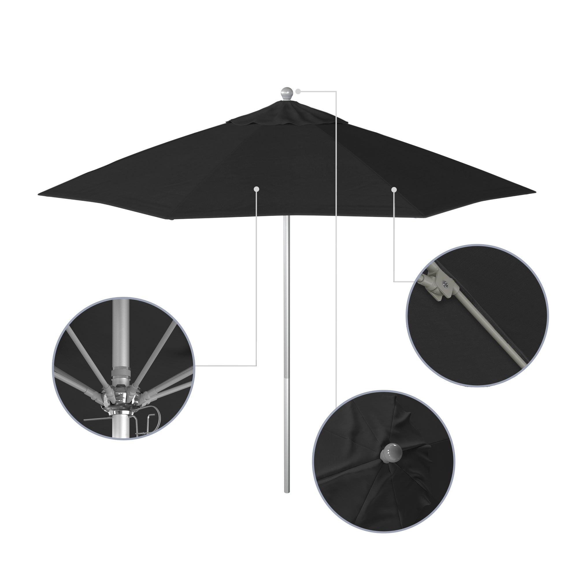 9' Venture Series Patio Umbrella - Sunbrella Fabric