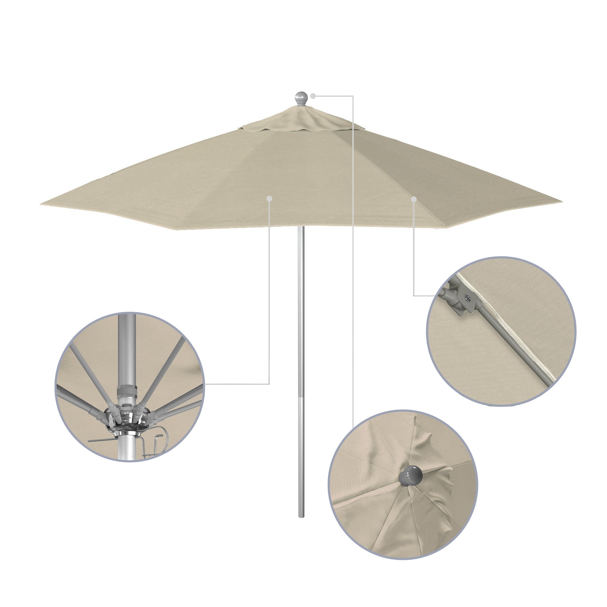 9' Venture Series Patio Umbrella - Sunbrella Fabric