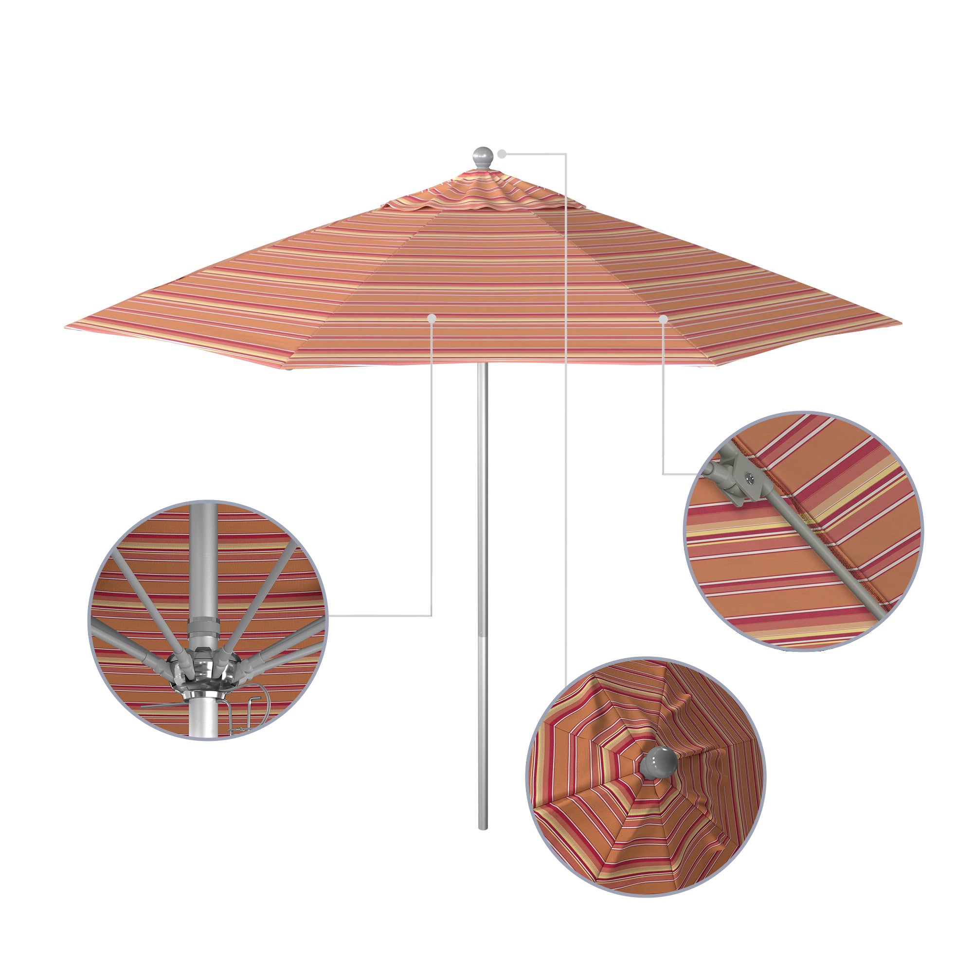9' Venture Series Patio Umbrella - Sunbrella Fabric
