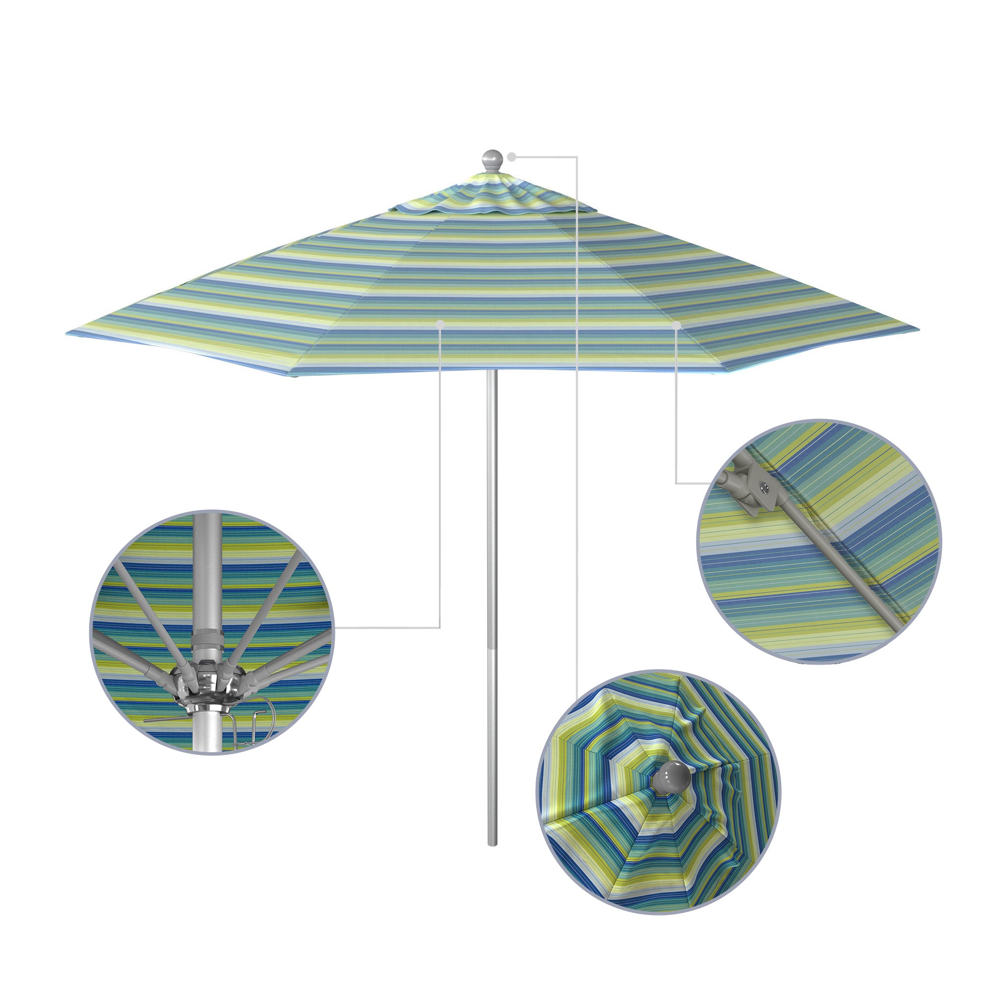 9' Venture Series Patio Umbrella - Sunbrella Fabric