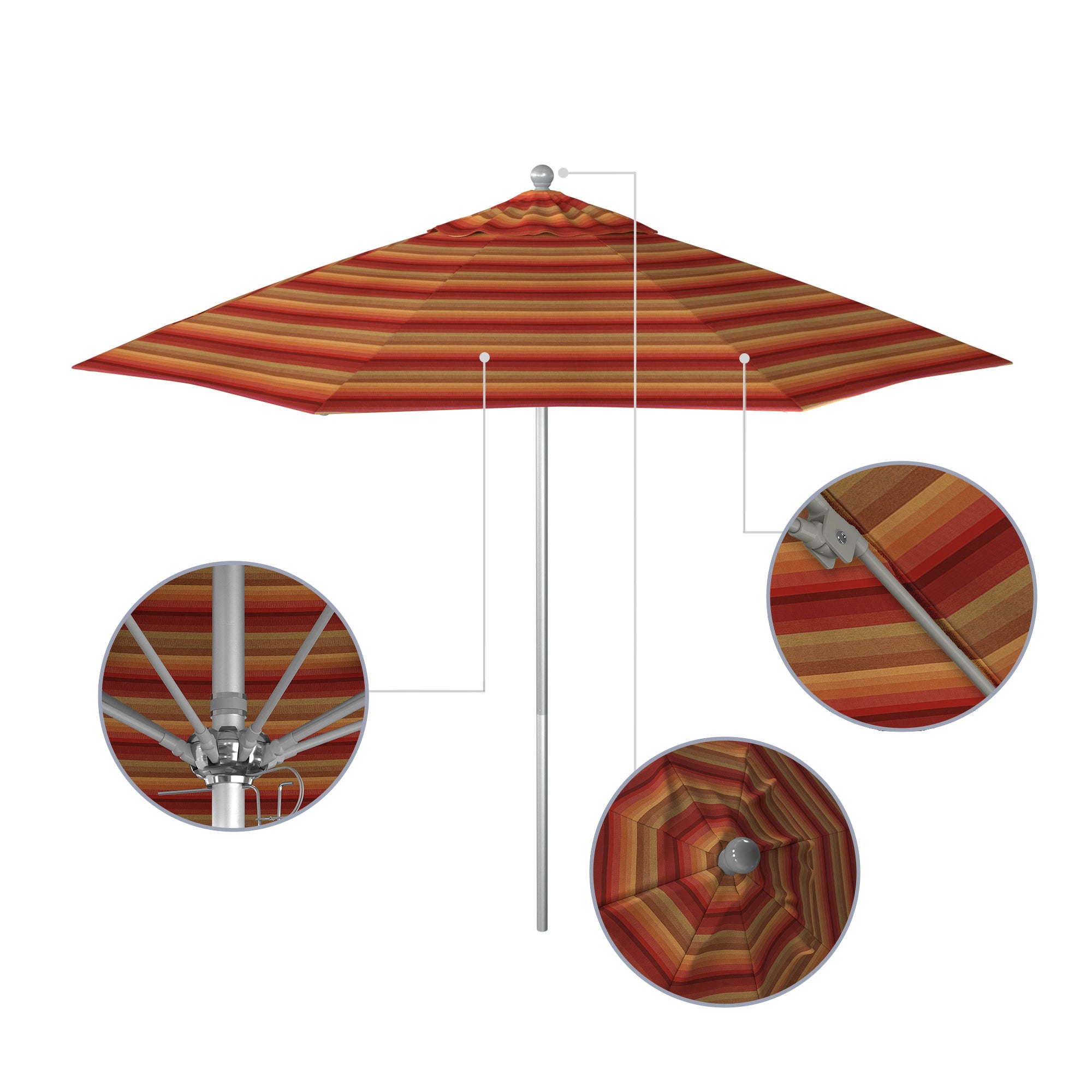9' Venture Series Patio Umbrella - Sunbrella Fabric