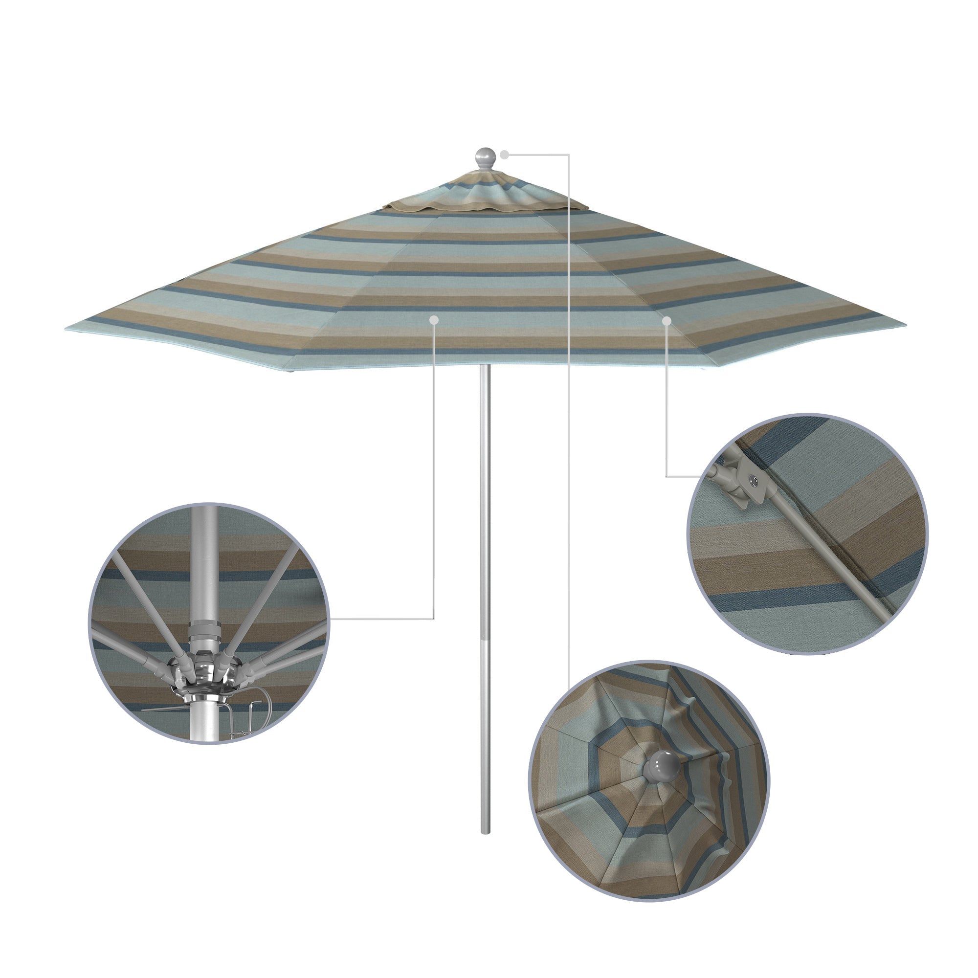 9' Venture Series Patio Umbrella - Sunbrella Fabric