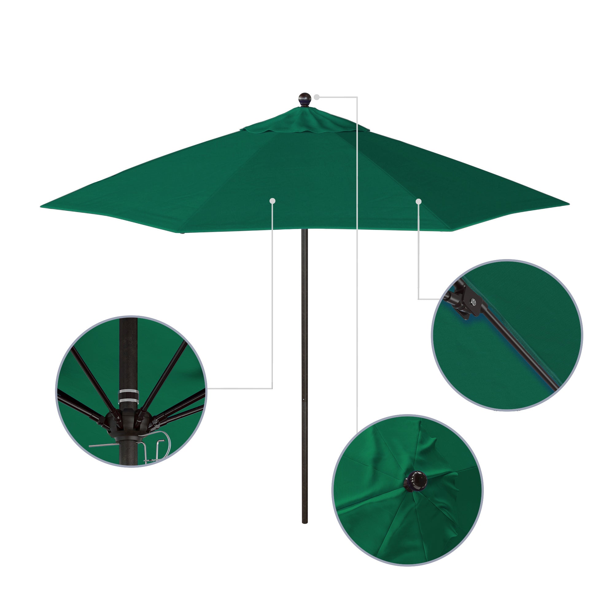 9' Venture Series Patio Umbrella - Sunbrella Fabric