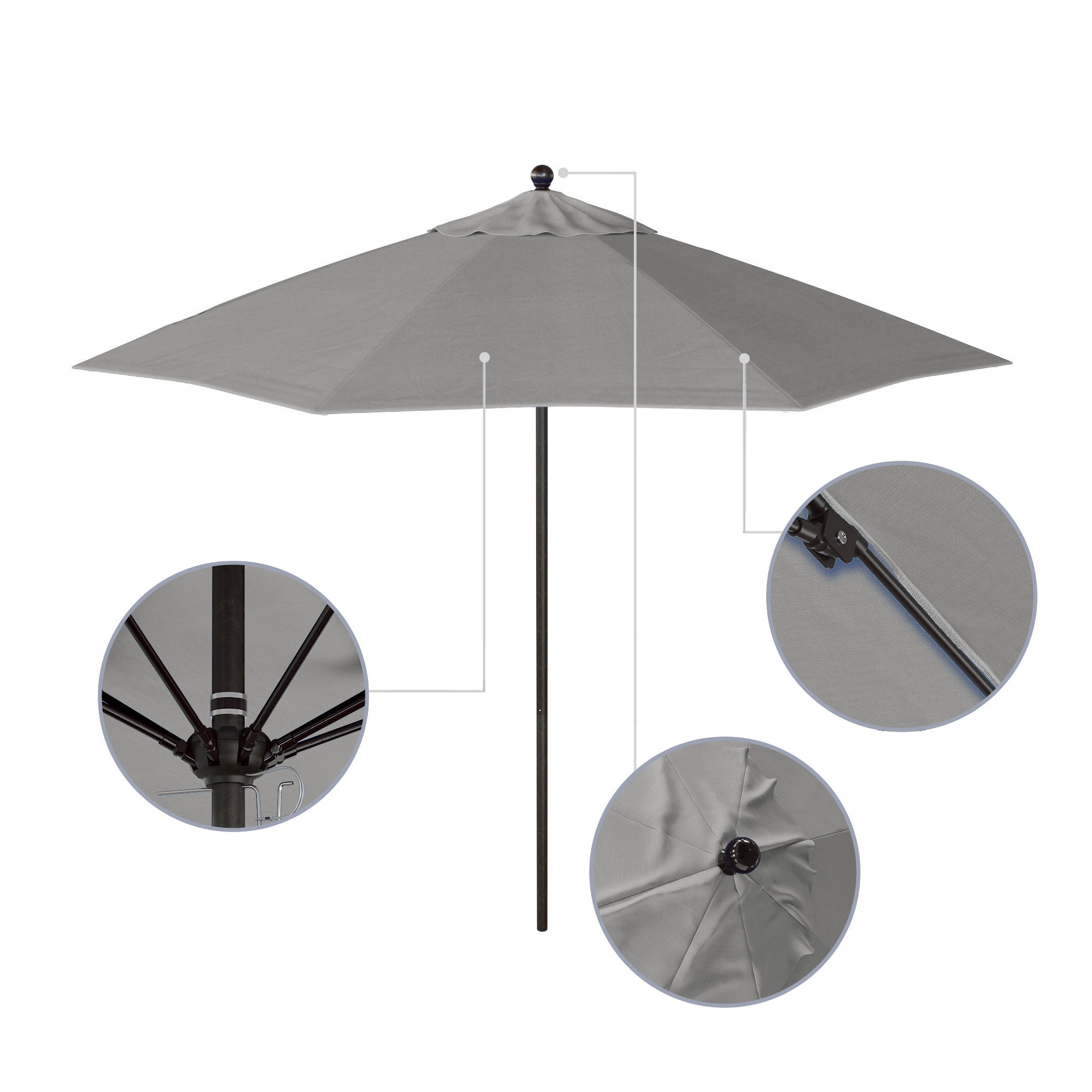 9' Venture Series Patio Umbrella - Sunbrella Fabric