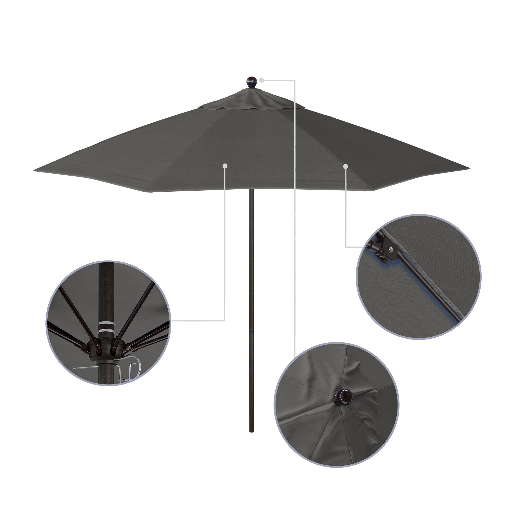 9' Venture Series Patio Umbrella - Sunbrella Fabric